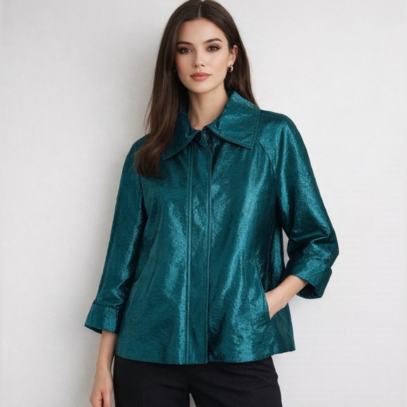 Chico's Jackets & Blazers - Chico’s Lustrious Shine Blazer Jacket Button-Up Career Casual Party Size 0